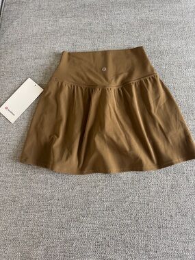 NWT. Lululemon Allspice Brown Athleisure Tennis Align Skirt with Shorts Size 4